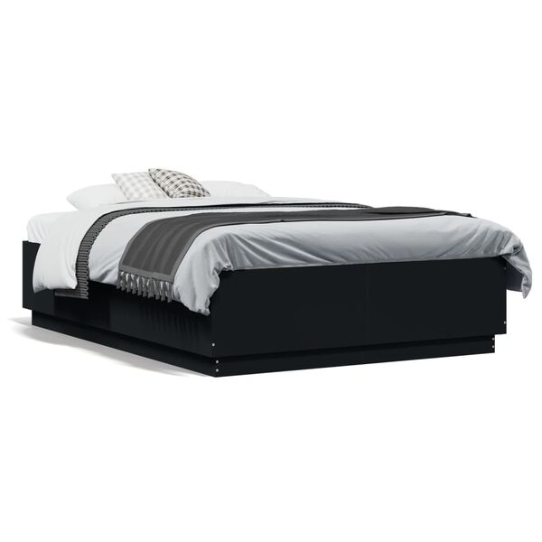 vidaXL Cadre de lit sans matelas noir 120x190 cm
