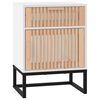 vidaXL Table de chevet blanc 40x30x55,5 cm bois d&rsquo;ing&eacute;nierie et fer