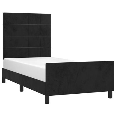 vidaXL Cadre de lit avec tête de lit Noir 90x190 cm Velours