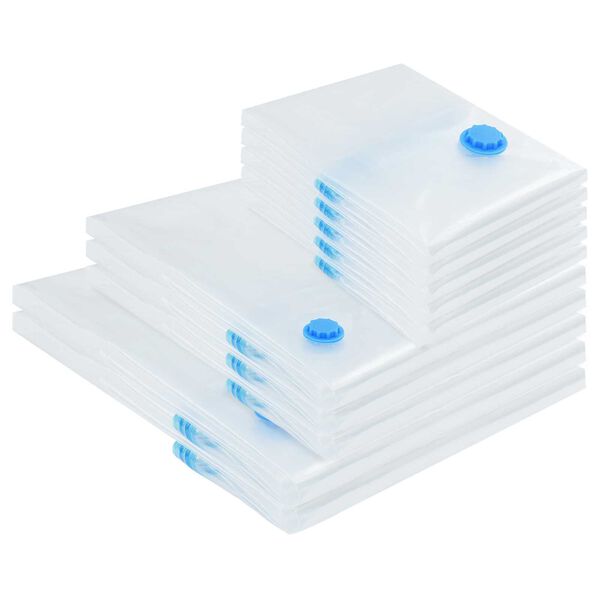 vidaXL Sacs de rangement 10 pcs Transparent et Bleu 130 x 100 cm