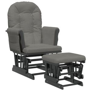vidaXL Chaise ber&ccedil;ante avec repose-pied Gris fonc&eacute; Tissu