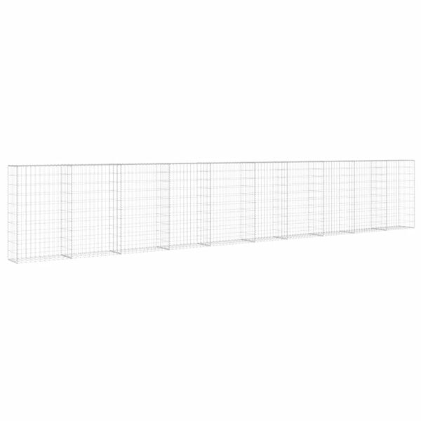 vidaXL Mur &agrave; gabion avec couvercles Acier galvanis&eacute; 600x30x100 cm