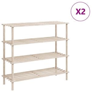 vidaXL Range-chaussures &agrave; 4 &eacute;tag&egrave;res 2 pcs Bois de sapin solide