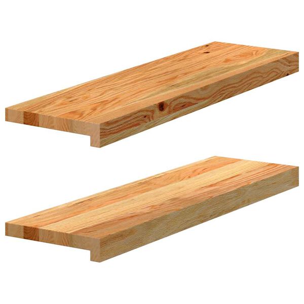 vidaXL Appuis de fen&ecirc;tre 2 pcs marron clair bois de ch&ecirc;ne massif