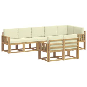 vidaXL Ensemble de canap&eacute;s d'ext&eacute;rieur 8 pcs Blanc et cr&egrave;me Polyester