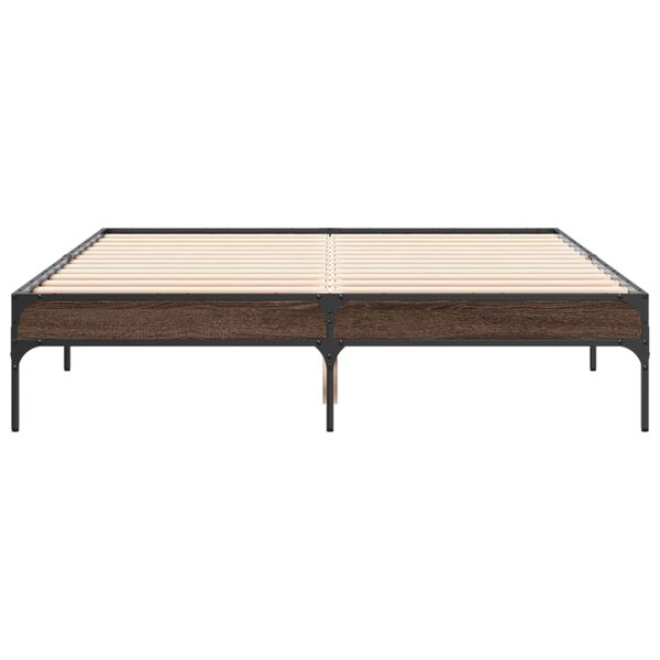 vidaXL Cadre de lit sans matelas ch&ecirc;ne marron 140x190 cm