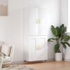 vidaXL Buffet haut Blanc 69,5x34x180 cm Bois d'ing&eacute;nierie