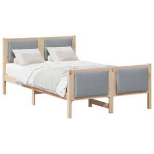 vidaXL Cadre de lit avec t&ecirc;te de lit Gris clair 120 x 200 cm tissu