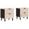 vidaXL Cabinet de chevet 2 pc Blanc 40 x 33 x 46 cm
