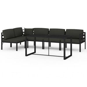 vidaXL Salon de jardin 6 pcs avec coussins Aluminium Anthracite