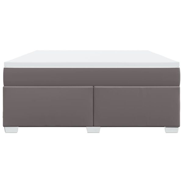 vidaXL Sommier &agrave; lattes de lit avec matelas Gris 180x200 cm Similicuir