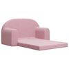 vidaXL Canap&eacute;-lit pour enfants &agrave; 2 places Rose Peluche douce