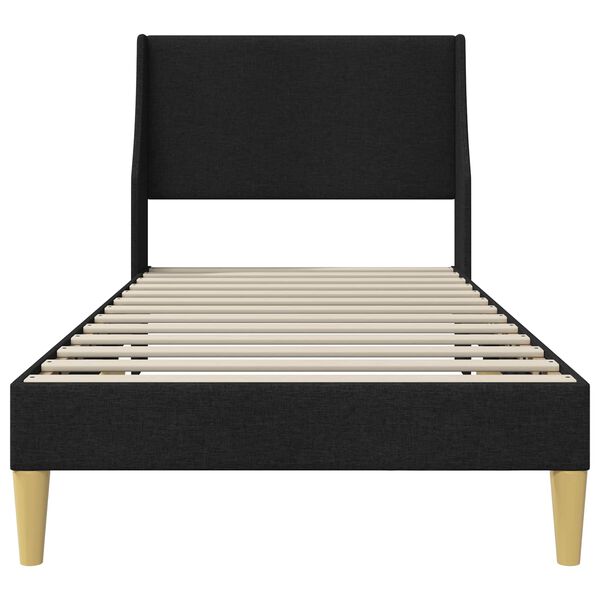 vidaXL Cadre de lit avec t&ecirc;te de lit Noir 90 x 200 cm tissu
