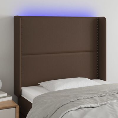 vidaXL Tête de lit à LED Marron 103x16x118/128 cm Similicuir