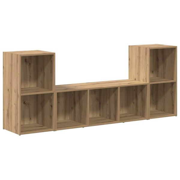 vidaXL Ensemble meuble TV Montage mural 3 pcs Marron Bois d'ing&eacute;nierie