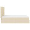 VidaXL Cadre de lit ottoman avec matelas cr&egrave;me 140x190 cm tissu