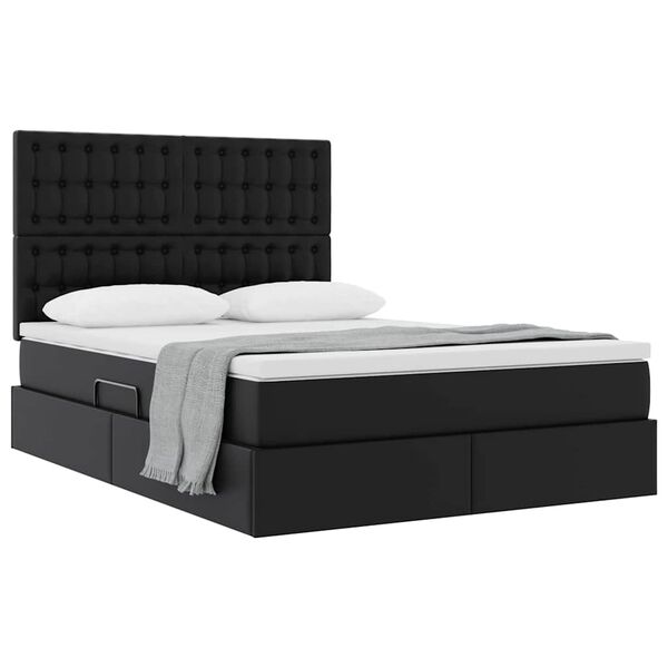 vidaXL Lit de Rangement Noir 140 x 190 cm Cuir synth&eacute;tique