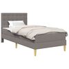 vidaXL Cadre de lit avec matelas Taupe 90 x 200 cm tissu