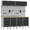 vidaXL Ensemble de placards de travail avec tiroir 10 pc Noir