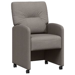 vidaXL Chaises de Salle &agrave; Manger avec Roues avec des roues 2 pcs Taupe