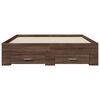 vidaXL Cadre de lit avec tiroirs sans matelas ch&ecirc;ne marron 120x190 cm