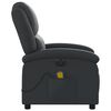 vidaXL Fauteuil de massage inclinable &eacute;lectrique noir cuir v&eacute;ritable