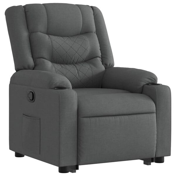vidaXL Fauteuil inclinable Gris fonc&eacute; Tissu