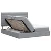 vidaXL Lit de Rangement avec t&ecirc;te de lit Gris clair 200 x 200 cm Tissu