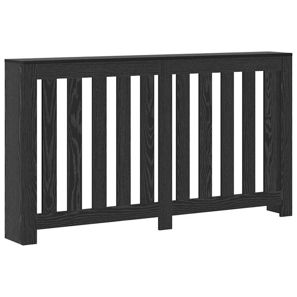 vidaXL Cache-Radiateur Ch&ecirc;ne noir 149 x 20 x 82 cm Bois d'ing&eacute;nierie