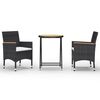 vidaXL Ensemble de bistro de jardin 3 pcs rotin et bois d&rsquo;acacia noir