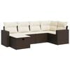 vidaXL Salon de jardin avec coussins 6 pcs marron r&eacute;sine tress&eacute;e