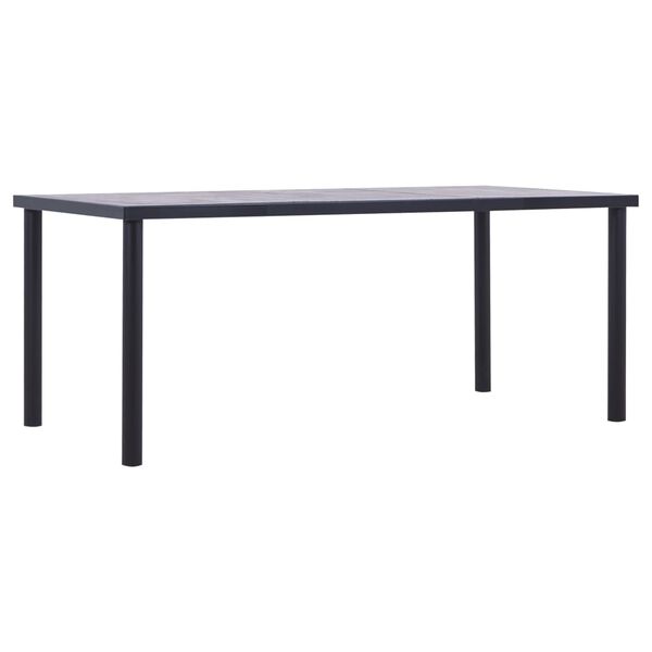 vidaXL Table &agrave; manger Noir et gris b&eacute;ton 180x90x75 cm MDF