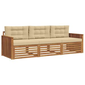 vidaXL Ensemble de canap&eacute;s d'ext&eacute;rieur 3 pc Naturel et Beige