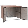 vidaXL Abri de v&eacute;lo 3 pcs Marron 215 x 206 x 157 cm M&eacute;tal