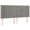 vidaXL T&ecirc;te de lit avec oreilles Gris clair 163x16x118/128 cm Velours