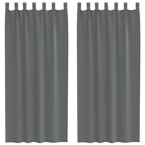 vidaXL Rideaux en voile avec boucles 2 pcs gris fonc&eacute; 140x245 cm