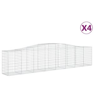 vidaXL Paniers &agrave; gabions arqu&eacute;s 4 pcs 400x50x80/100 cm Fer galvanis&eacute;
