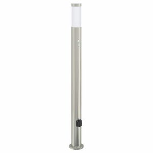 vidaXL Borne lumineuse avec d&eacute;tecteur et prise 110 cm acier inoxydable IP44