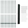vidaXL Cl&ocirc;ture avec poteau Vert 1,4 x 25 m Acier