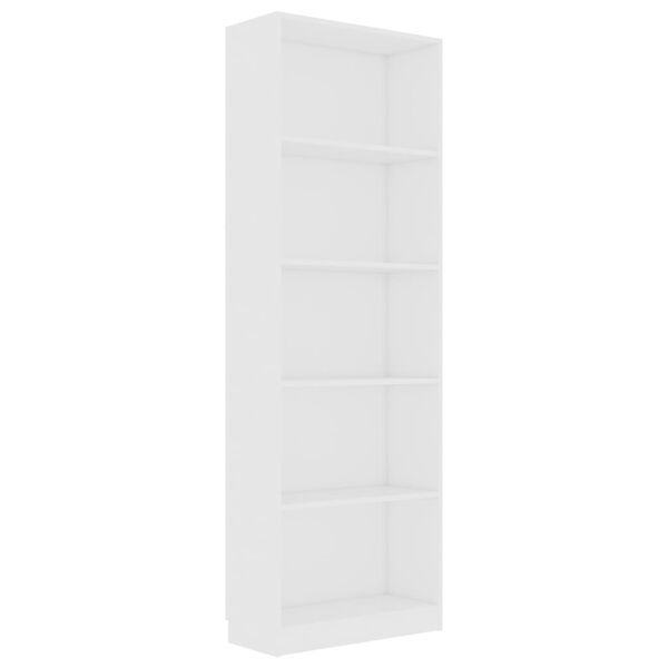 vidaXL Biblioth&egrave;que &agrave; 5 niveaux Blanc 60x24x175 cm Bois d&rsquo;ing&eacute;nierie