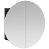 vidaXL Armoire de salle de bain miroir rond et LED Noir 54x54x17,5 cm
