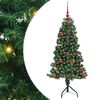 vidaXL Arbre de No&euml;l artificiel d'angle Vert 120 cm PVC et m&eacute;tal