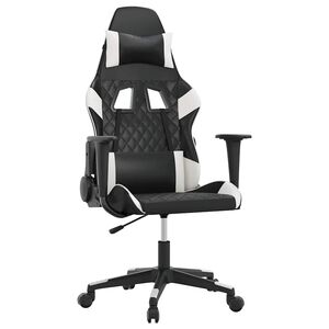 vidaXL Chaise de jeu Noir et blanc Similicuir