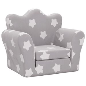 vidaXL Canap&eacute;-lit pour enfants gris clair avec &eacute;toiles peluche douce
