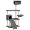 vidaXL Arbre &agrave; chat avec griffoirs en sisal Gris fonc&eacute; 131 cm