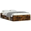 vidaXL Cadre de lit sans matelas ch&ecirc;ne fum&eacute; 120x190 cm