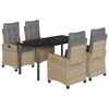 vidaXL Ensemble &agrave; manger de jardin coussins 5 pcs m&eacute;lange beige rotin