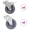 vidaXL 12 pcs Roulettes pivotantes &agrave; trou de boulon 75 mm