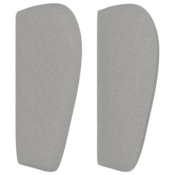 vidaXL T&ecirc;te de lit avec oreilles Gris clair 203x23x78/88 cm Tissu