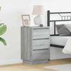 vidaXL Cabinet de chevet Gris 39 x 34,5 x 65 cm Bois d'ing&eacute;nierie